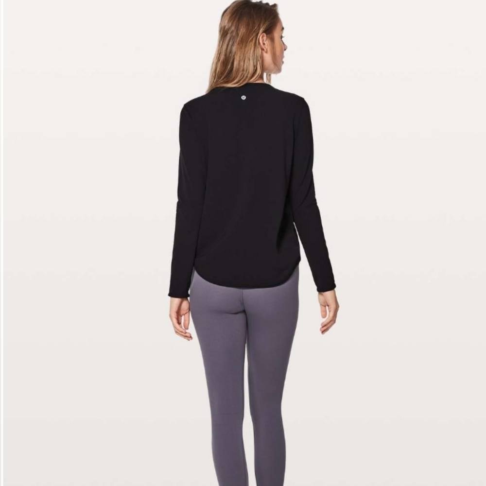 Lululemon black Full Freedom Long Sleeve surplice top size 2 - Picture 3 of 7